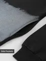 Black Ombre Print Polo Sweatshirt