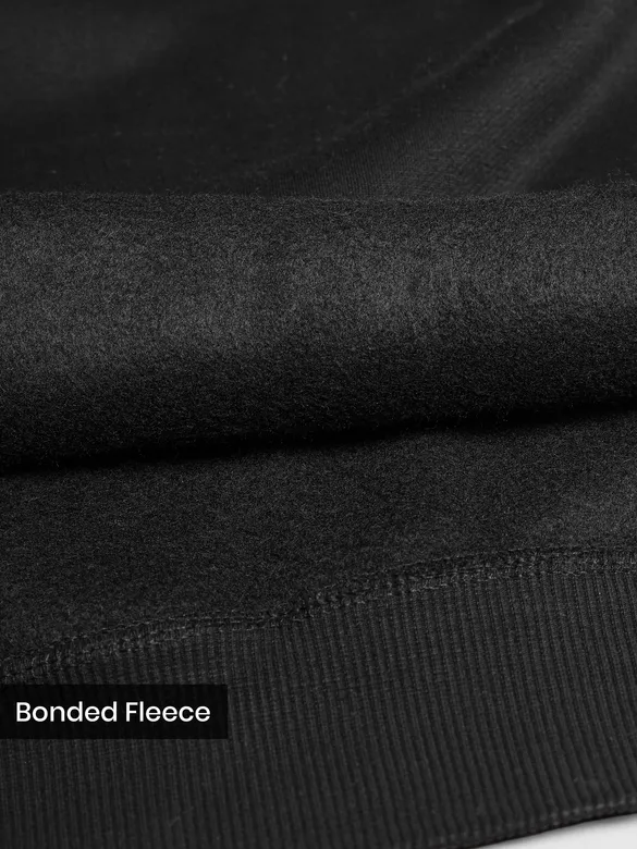 Black Ombre Print Polo Sweatshirt