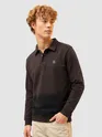 Brown Ombre Print Polo Sweatshirt