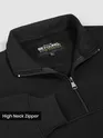 Black High Neck Zipper Sweatshirt