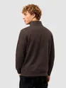 Brown High Neck Zipper Sweatshirt