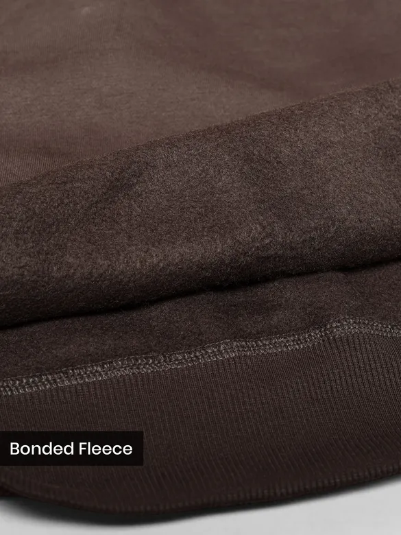 Brown High Neck Zipper Sweatshirt