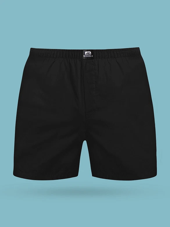 Plain Black Women Boxer