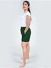 Plain Bottle Green Women Boxer