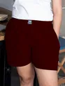Plain Burgundy Womens Boxer
