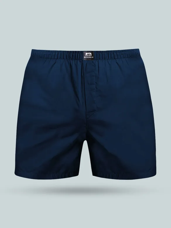 Plain Navy Blue Women Boxer