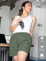 Plain Sage Green Women Boxer, 