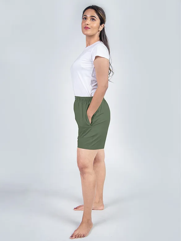 Plain Sage Green Women Boxer