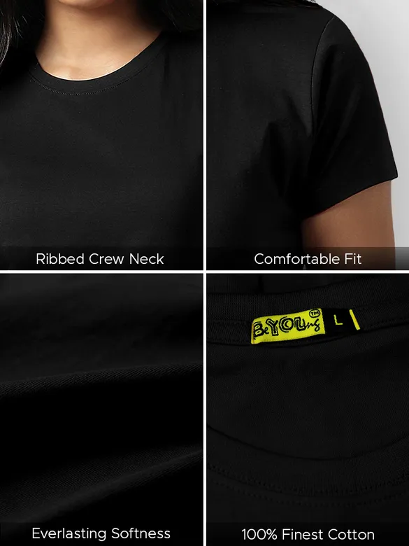 Black Womens Plain T-shirt