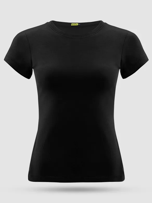 Black Womens Plain T-shirt