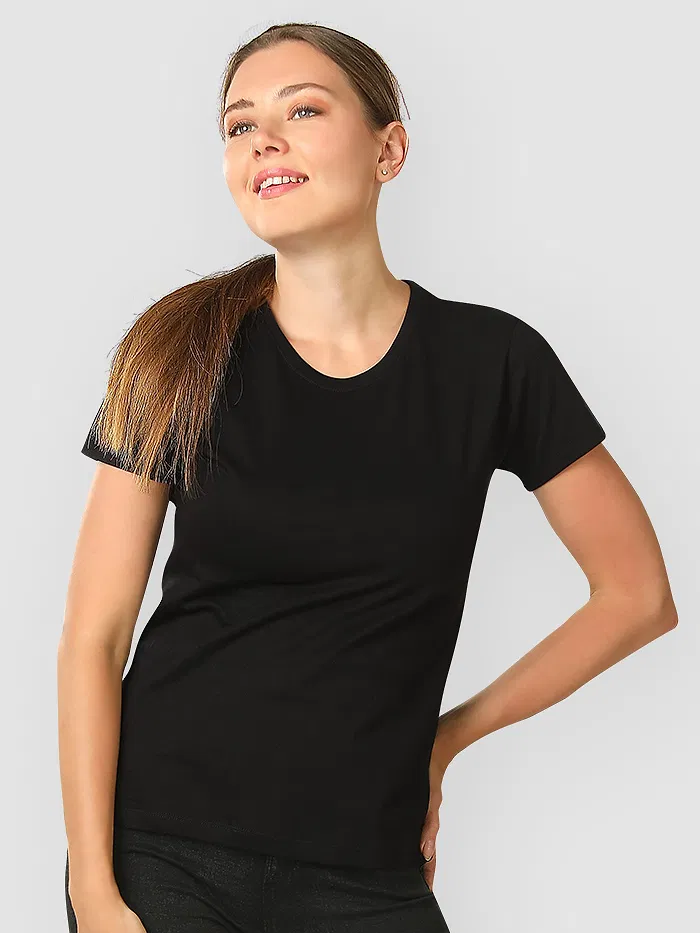 Black Womens Plain T-shirt