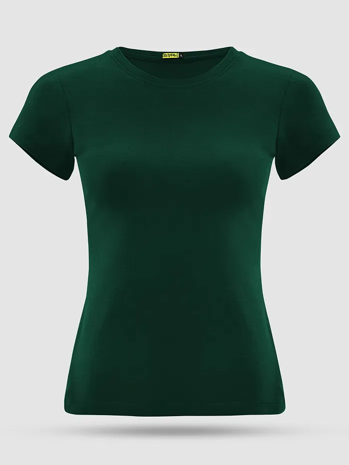 Bottle Green Womens Plain T-shirt