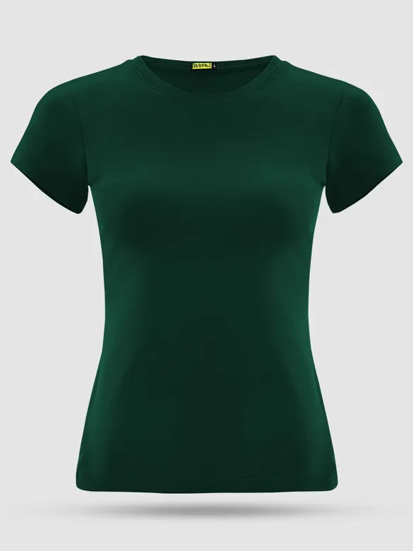 Bottle Green Womens Plain T-shirt