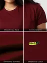 Burgundy Womens Plain T-Shirt