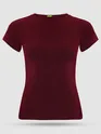 Burgundy Womens Plain T-Shirt