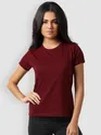 Burgundy Womens Plain T-Shirt