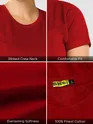 Fiery Red Womens Plain T-shirt