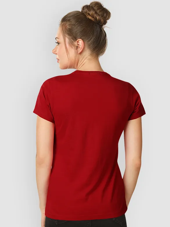 Fiery Red Womens Plain T-shirt