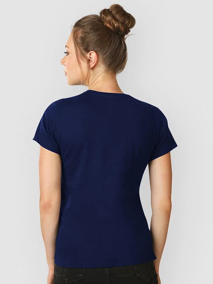 Navy Blue Womens Plain T-shirt