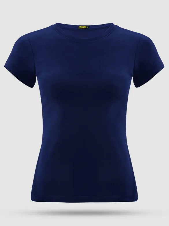 Navy Blue Womens Plain T-shirt