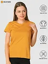 Pack Of 3 Womens Plain T-shirts Black Mustard And White