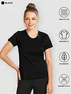 Pack Of 3 Womens Plain T-shirts Navy Blue Black And White