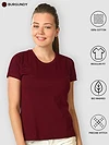 Pack Of 3 Womens Plain T-shirts Red Black And Burgundy