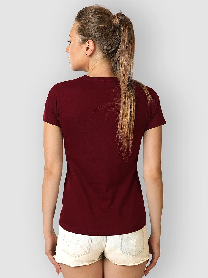 Pack Of 3 Womens Plain T-shirts Red Black And Burgundy