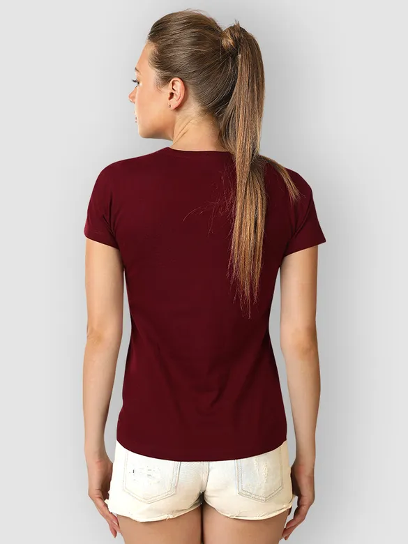 Pack Of 3 Womens Plain T-shirts Red Black And Burgundy