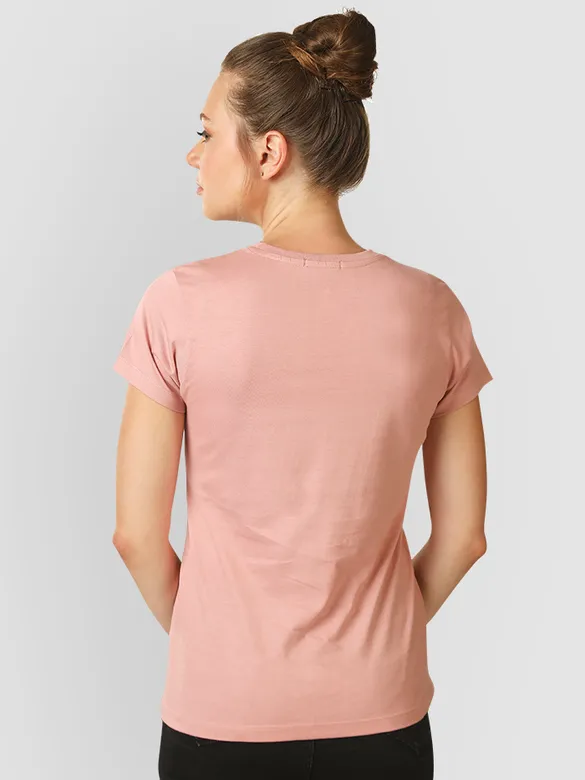 Rose Pink Womens Plain T-shirt