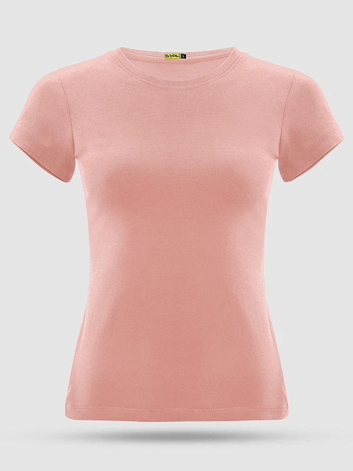 Rose Pink Womens Plain T-shirt