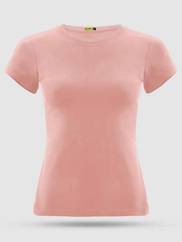 Rose Pink Womens Plain T-shirt