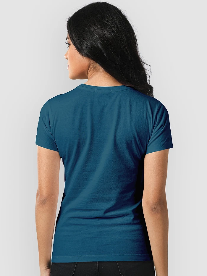 Teal Blue Womens Plain T-shirt