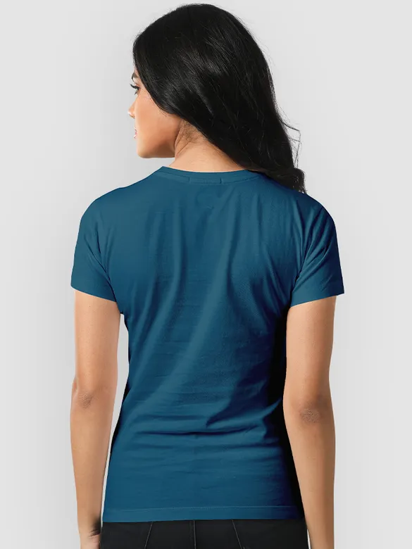 Teal Blue Womens Plain T-shirt