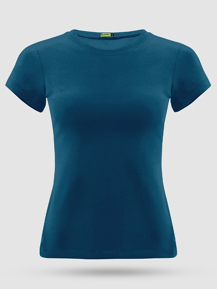 Teal Blue Womens Plain T-shirt