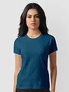 Teal Blue Womens Plain T-shirt