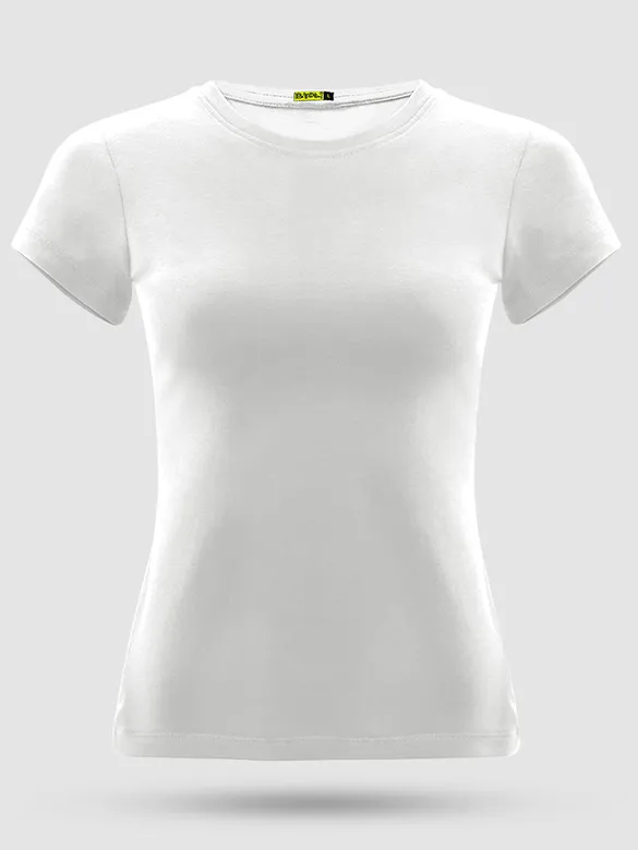White Womens Plain T-Shirt