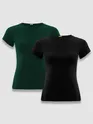 Womens Plain T-shirts Combo Black And Bottle Green