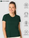 Womens Plain T-shirts Combo Black And Bottle Green