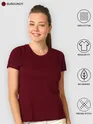 Womens Plain T-shirts Combo Burgundy And Rose Pink