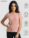 Womens Plain T-shirts Combo Burgundy And Rose Pink