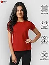Womens Plain T-shirts Combo Red And Black