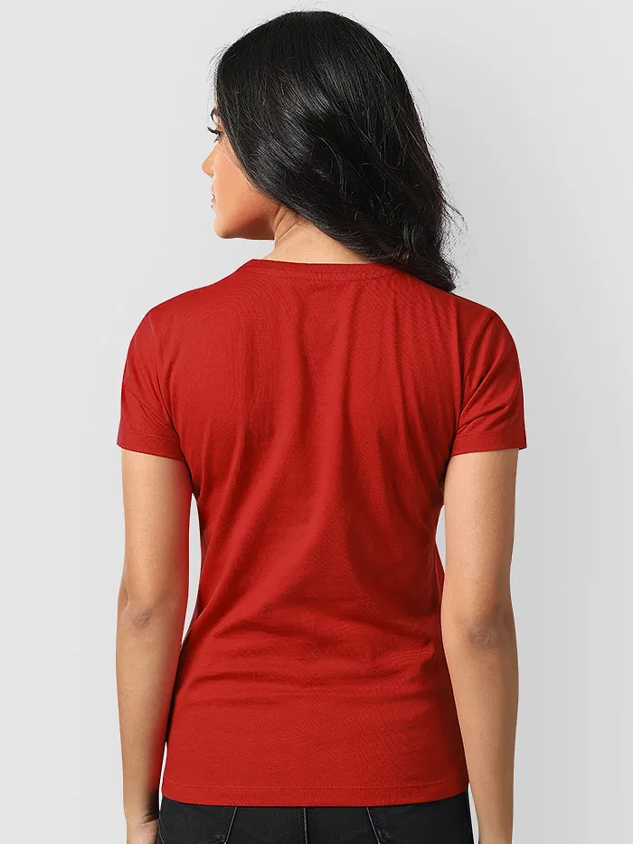 Womens Plain T-shirts Combo Red And Black