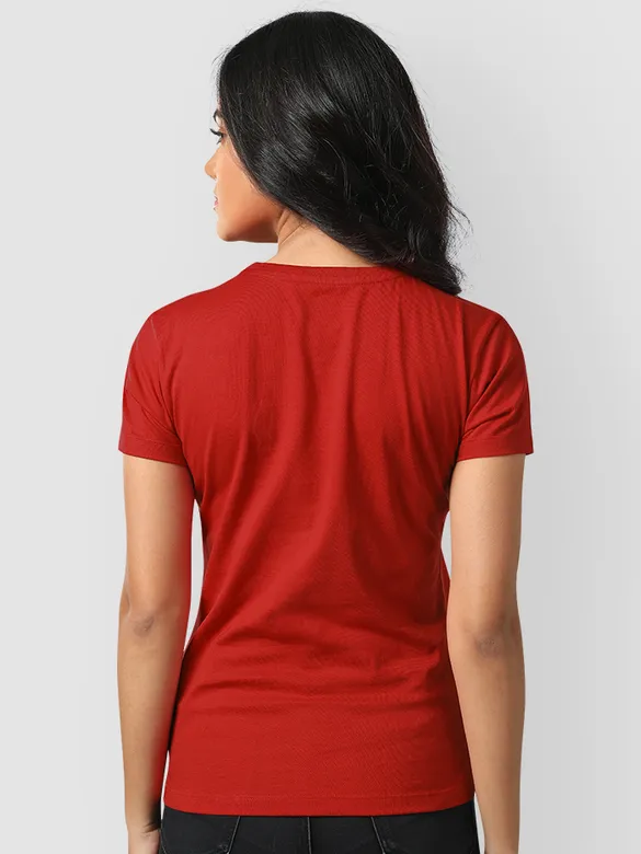 Womens Plain T-shirts Combo Red And Black