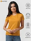 Womens Plain T-shirts Combo Red And Mustard