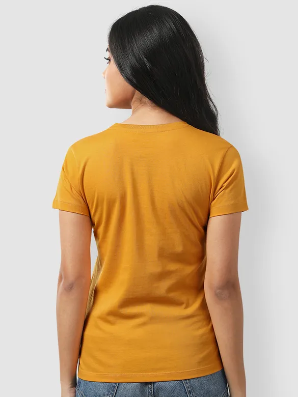 Womens Plain T-shirts Combo Red And Mustard
