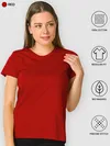 Womens Plain T-shirts Combo Red And Navy Blue