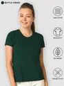 Womens Plain T-shirts Combo Vintage Orange And Bottle Green