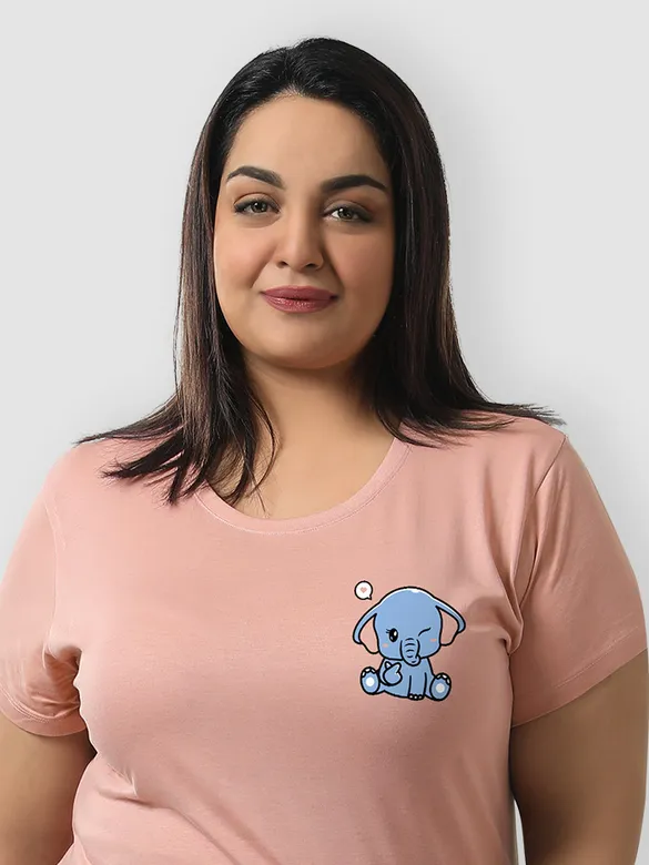 Baby Elephant Women Plus Size T-shirt,