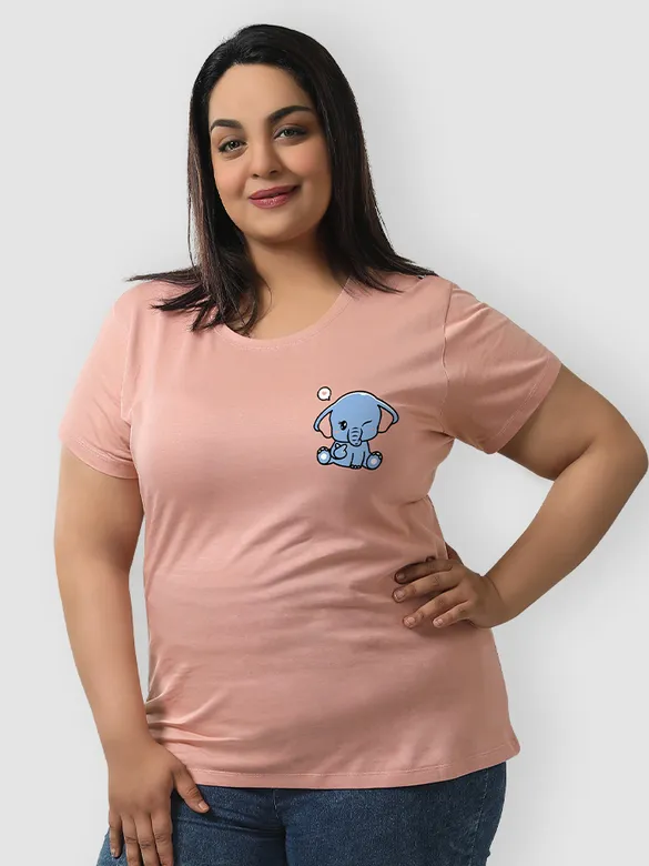 Baby Elephant Women Plus Size T-shirt